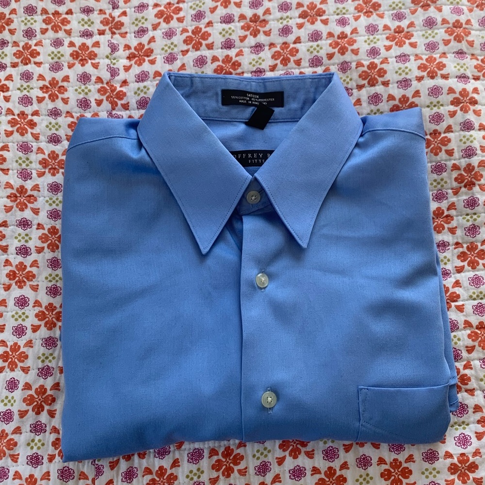 Light Blue Mens Dress Shirt Sz 15.5 Geoffrey Beene